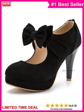Platform Mary Jane Pumps with Bow High Heel Closed Toe Zip